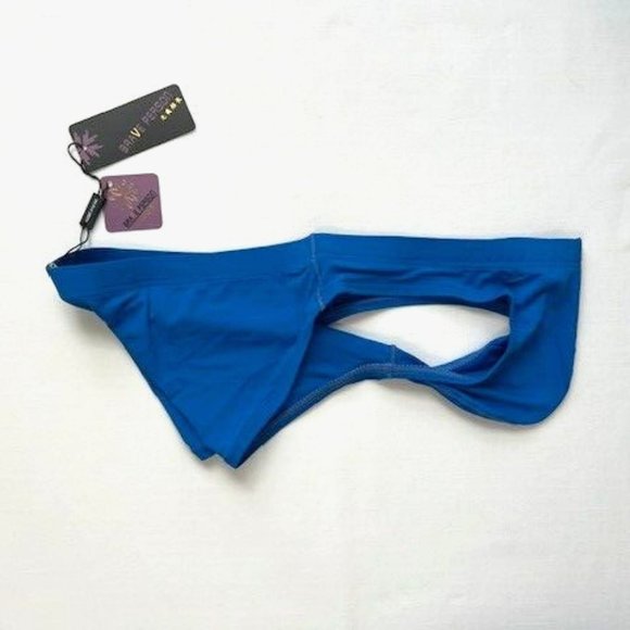"Brave Person" Men's Swim Bikini Brief - Blue (BP9791-BL) Contoured Pouch - Picture 8 of 10